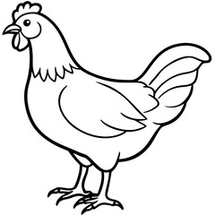 Clean Chicken Line Art Design