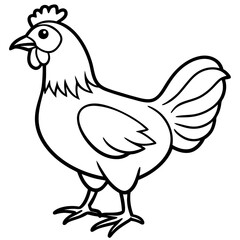 Clean Chicken Line Art Design