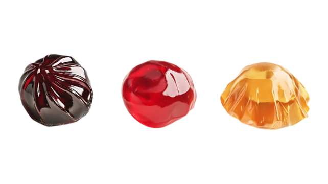 Colorful Pomegranate Seeds Against Transparent Background