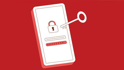 A mobile phone lock screen featuring a sleek design, displaying a background image and time