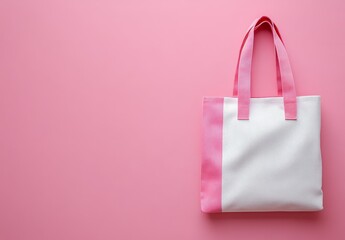A clean, minimalist canvas tote bag rests on a soft peach backdrop, perfect for showcasing sustainable design, eco-friendliness and urban lifestyle, as seen in the Simple Tote Bag on Peach