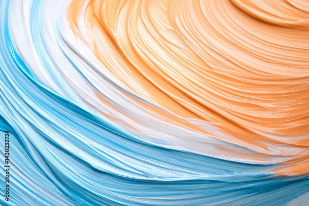 Poster Colorful swirls and bold strokes merge to create a vibrant abstract background. This fluid composition offers a sense of movement, perfect for inspiration