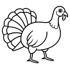 Clean Turkey Silhouette in Line Art