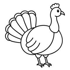 Fototapeta premium Clean Turkey Silhouette in Line Art