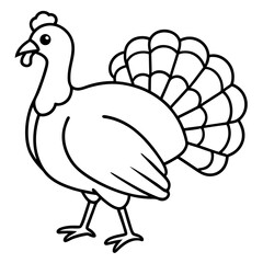 Fototapeta premium Clean Turkey Silhouette in Line Art