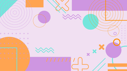 Abstract Modern Geometric Background with Colorful Memphis