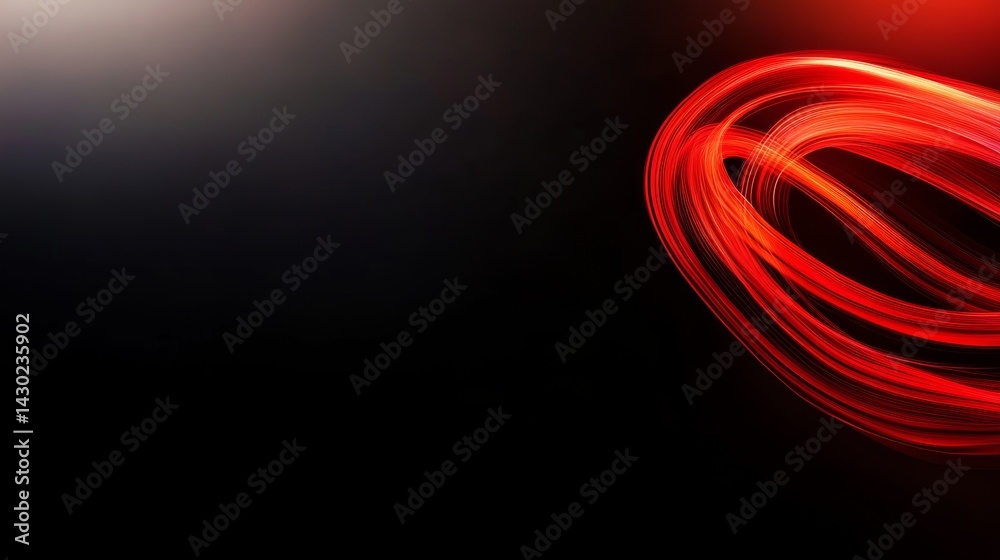 Poster A glowing red pulse line elegantly shapes a heart against a deep black background. Light gradients enhance depth while emphasizing health and cardiology themes