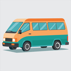 Mini bus vector art illustration.