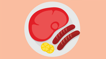 A delicious plate of assorted meats and sausages, beautifully arranged with various cuts