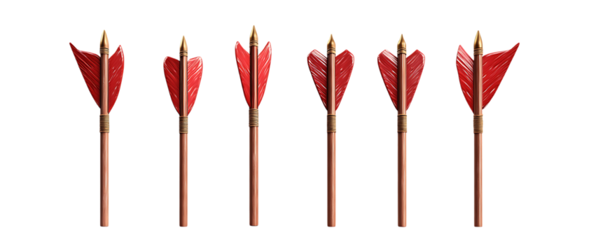 Traditional Arrows Against Transparent Background