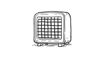 Space Heater line art simple clean drawing for modern homes