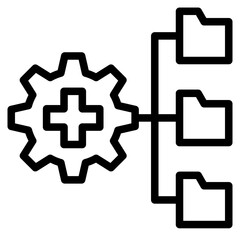 Data management icon in vector illustration