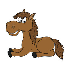 Cute Horse Animal Cartoon Illustration