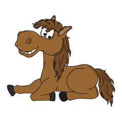 Cute Horse Animal Cartoon Illustration