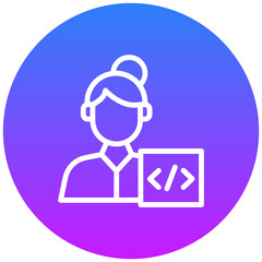 Web Developer Female Icon