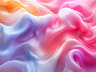 Obraz premium Abstract Silk Fabric: An artistic representation of flowing, ethereal silk fabric in a vibrant blend of colors, evoking a sense of fluidity, elegance, and artistic expression.