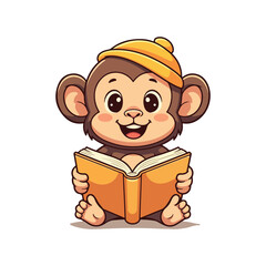 Cute Monkey Cartoon Vector Icon Illustration Animal Icon Cute Monkey Holding Banana Cartoon Vector