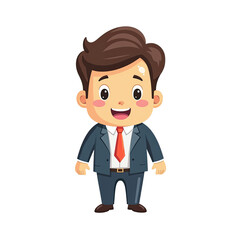 Happy Kid Businessman Cartoon Illustration -  Child-centric designs