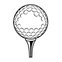 Black silhouette of a golf ball vector Art & Illustration