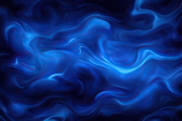 Obraz premium Abstract swirling blue liquid patterns. Intricate flowing forms create a mesmerizing visual experience. Deep blues and vibrant highlights converge in dynamic motion