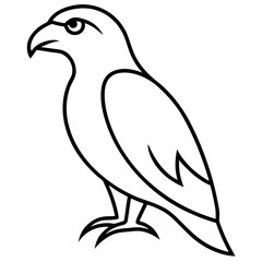 Elegant Hawk Silhouette in Line Art