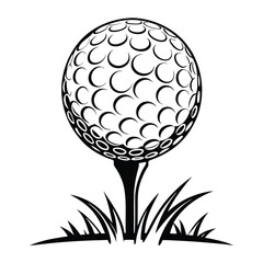 Black silhouette of a golf ball vector Art & Illustration