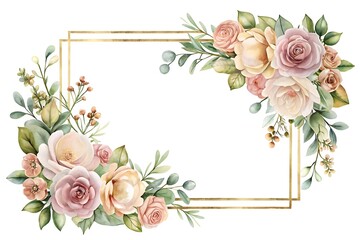 Gold frame with a floral design