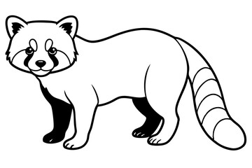 Red Panda Outline Illustration