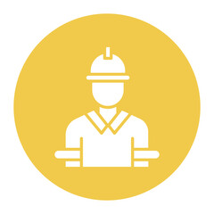 Factory Worker Man Icon