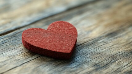 Red heart on weathered wood