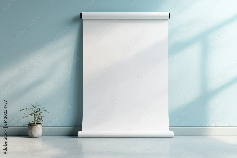 Poster a blank white backdrop provides a clean, versatile surface for presentations or photography, invitin
