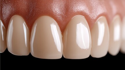 Macro shot of healthy enamel, showcasing its smooth, flawless surface, AI-enhanced - strength shiny smooth innovative