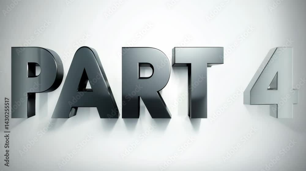 Poster part 4 is written in black letters on a white background. the letters are outlined in gold. the lett