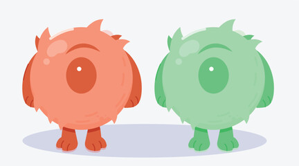 A cute monster creature with playful features, designed for children story books, featuring bright colors, friendly eyes, and a fun imaginative appearance