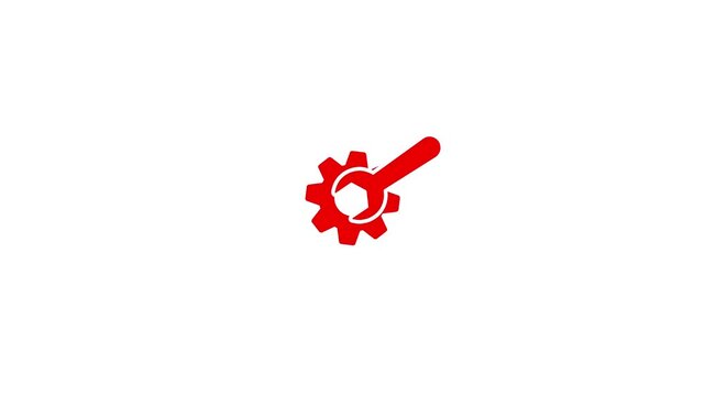 Wrench and gear icon, mechanical Repair tools concept logotype icon animation.