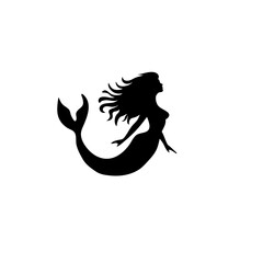 Mermaid silhouette icon vector