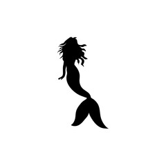 Mermaid silhouette icon vector