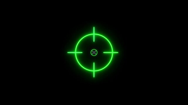 Technology radar display with target in sight in center icon animation. Target, focus, indicate icon. sniper gun goal target symbol icon.