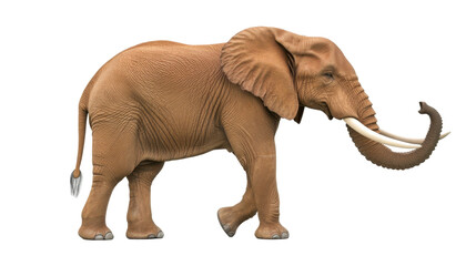 Obraz premium Majestic African Elephant Grazing in Its Natural Habitat with a Transparent Background