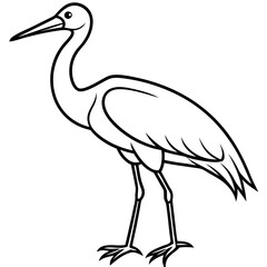 Elegant Stork Outline Vector