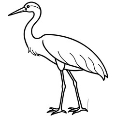 Obraz premium Elegant Stork Outline Vector