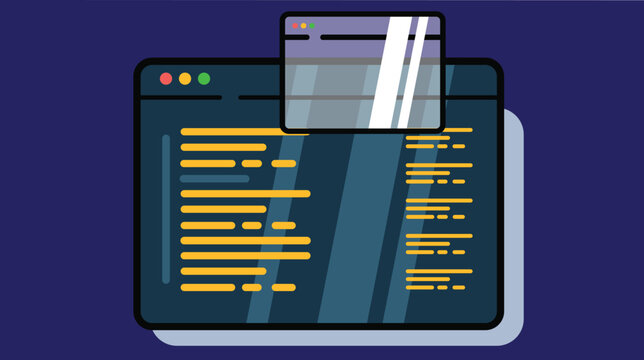 A programming and coding screen displaying app development interface, code editor