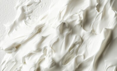 Obraz premium Whipped cream texture on white surface