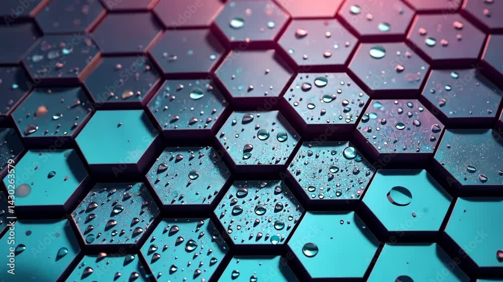 Aufkleber a blue hexagonal pattern. the blue is the color of the hexagon. the white is the background