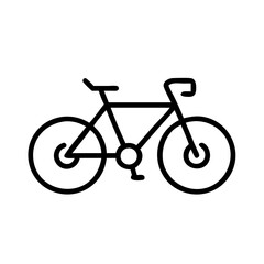 Fototapeta premium Bicycle icon in minimal black outline style on white