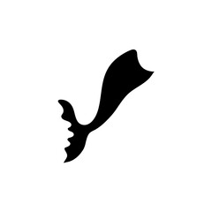Mermaid tail silhouette icon