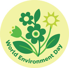 World Environment Day logo design vector art illustration