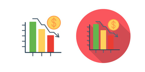 Chart Down Vector Icon