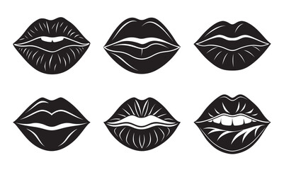 minimalist lip icon Vector Silhouette Art
