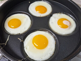 It's a fried egg made half-boiled.